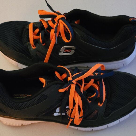 Skechers Memory Foam Tennis Shoes Misses Size 9 - Blue & Orange - Picture 5 of 8